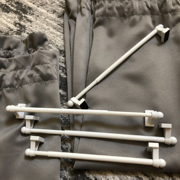 EUC! Set of 2 Side Light Privacy Curtains and Rods - Picture 5 of 7